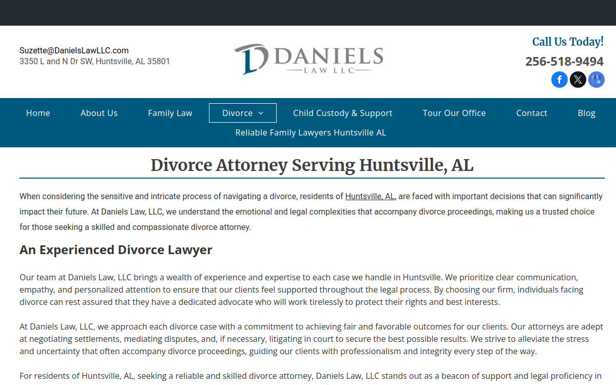 Daniels Law LLC website screenshot