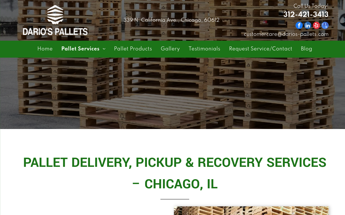 Dario's Pallets website screenshot