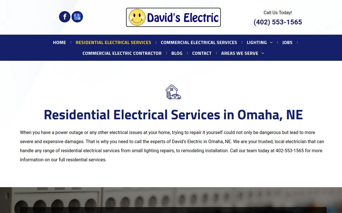 David's Electric website screenshot
