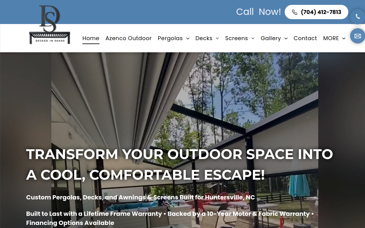 Decked In Shade website screenshot