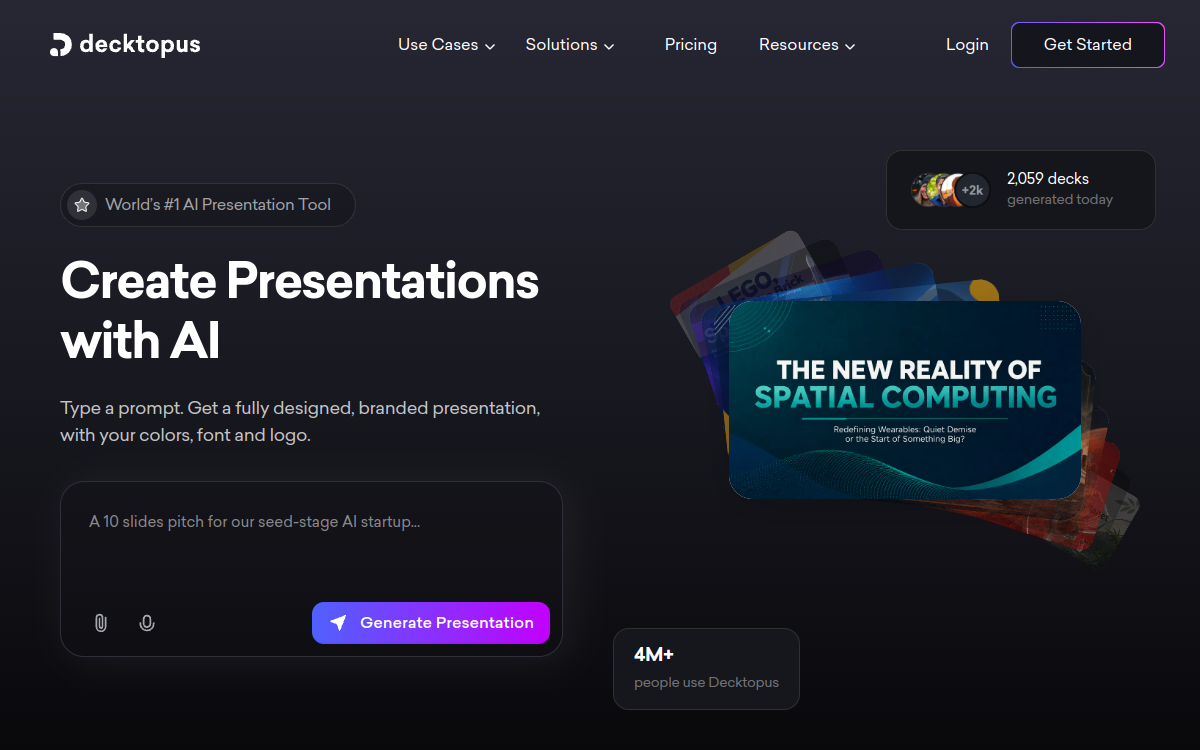 Decktopus website preview