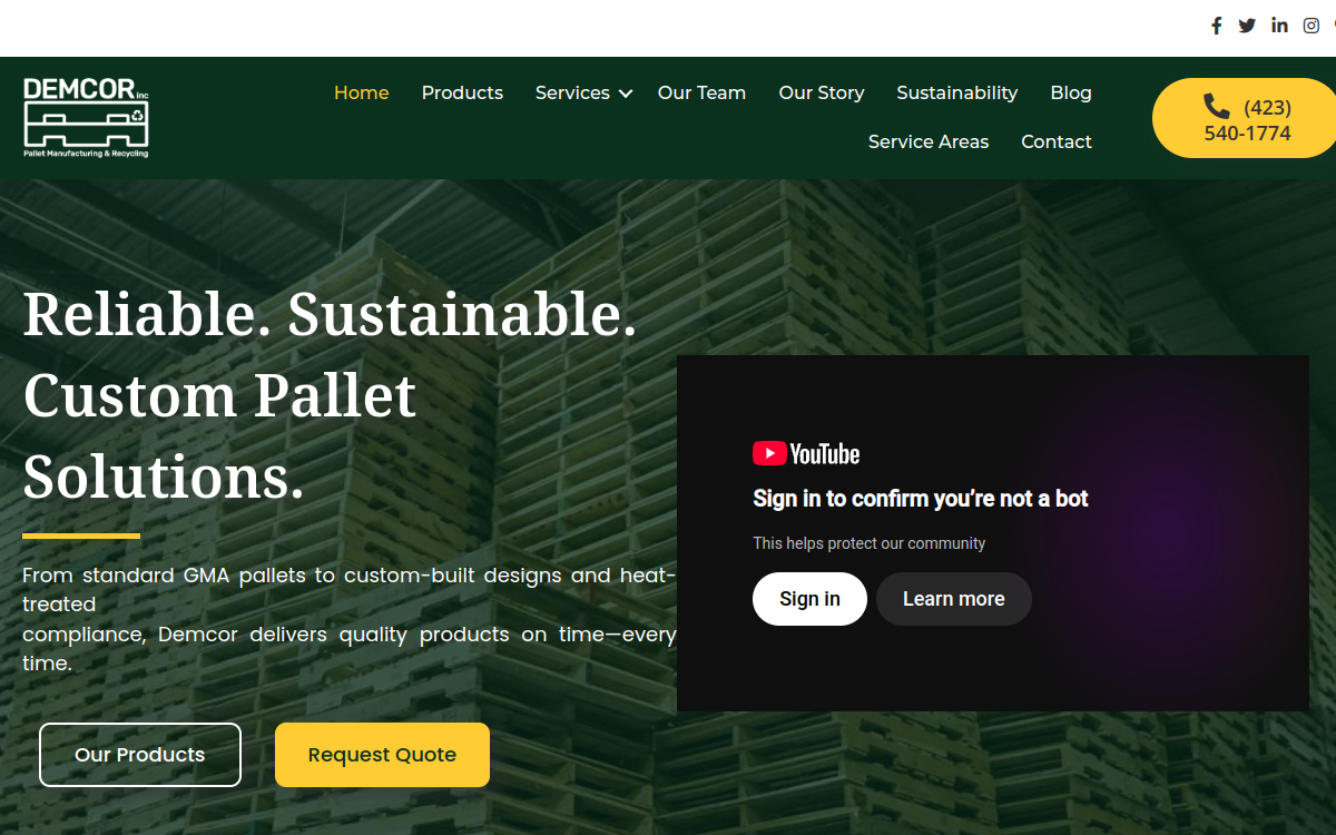 Demcor Inc. website screenshot