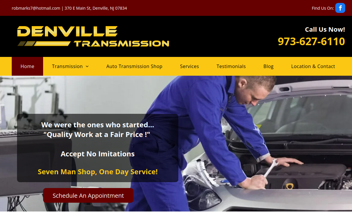 Denville Transmission website screenshot