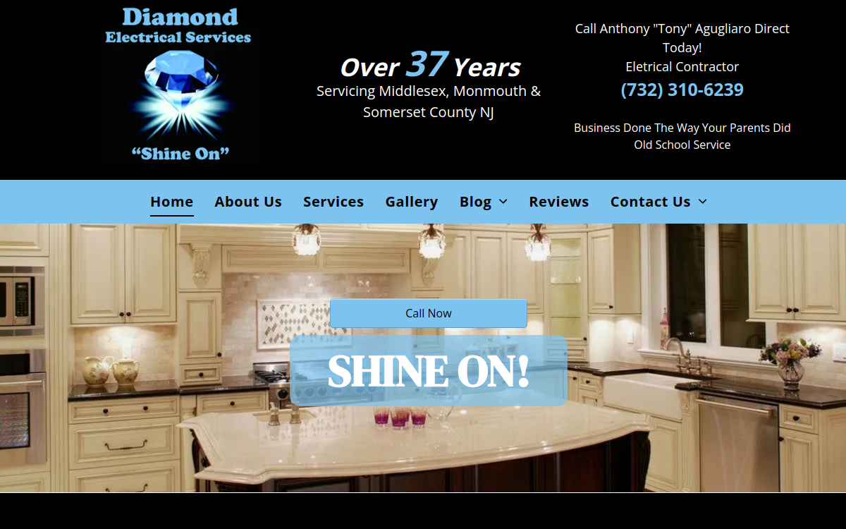 Diamond Electrical Services website screenshot