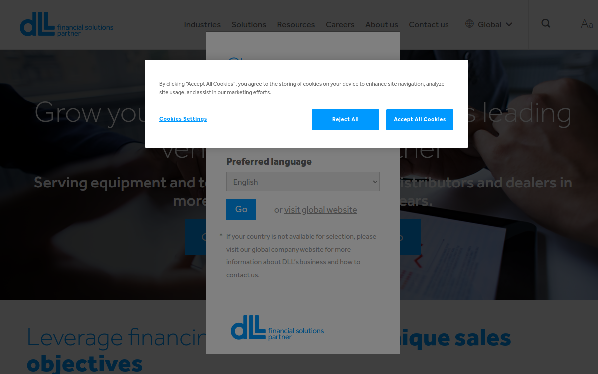 DLL Financial Solutions interface screenshot