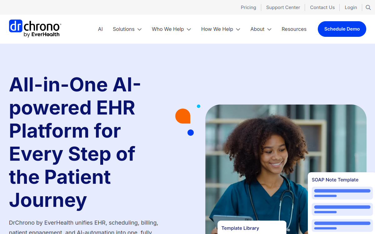 DrChrono EHR website screenshot