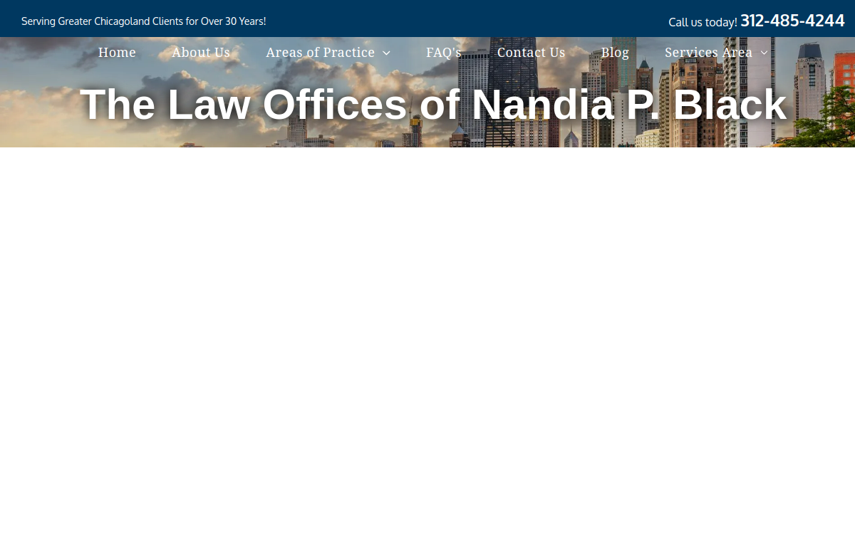 The Law Offices of Nandia P. Black website screenshot