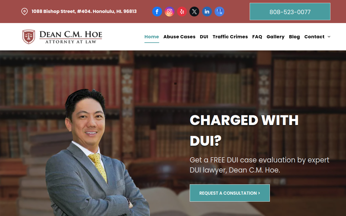 Law Office of Dean C.M. Hoe website screenshot