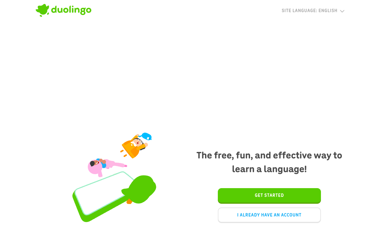 Duolingo website preview