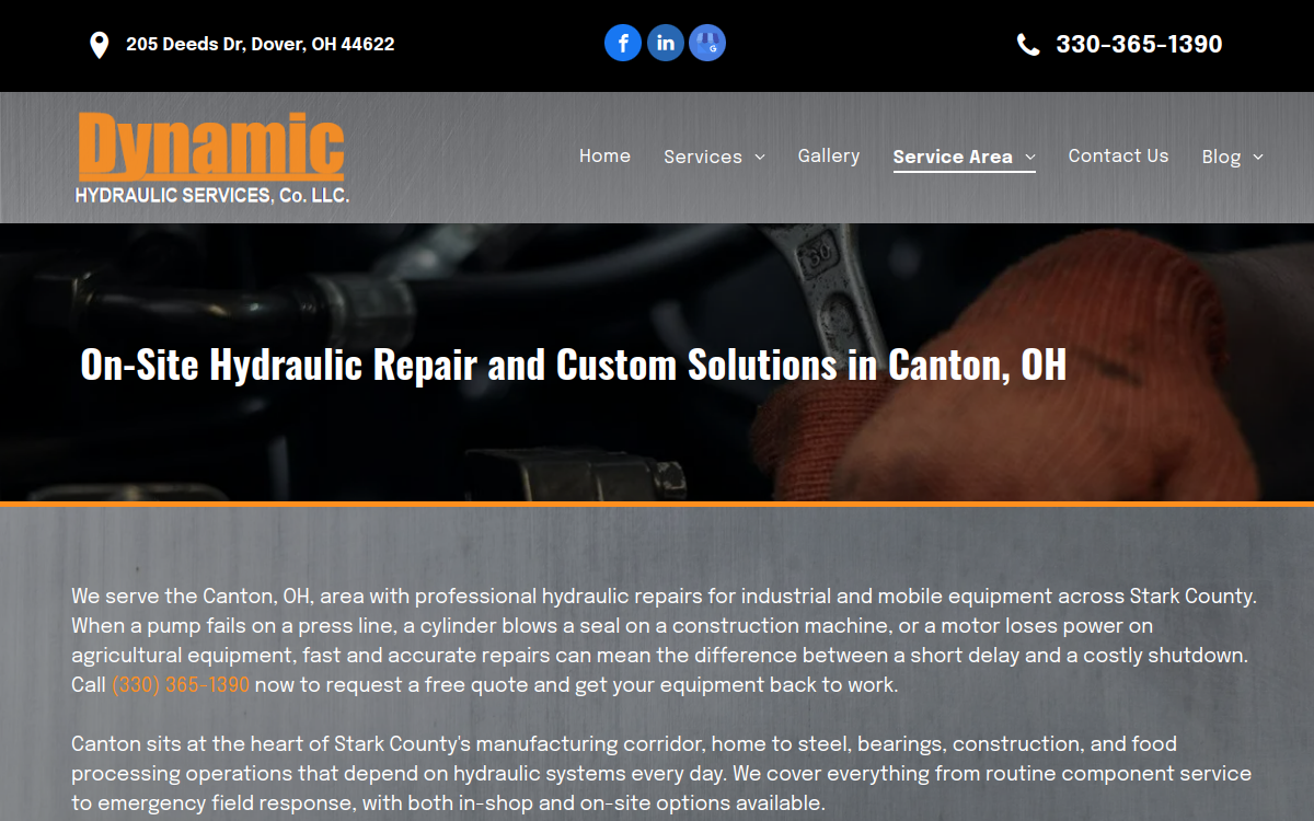 Dynamic Hydraulic Services Company LLC website screenshot
