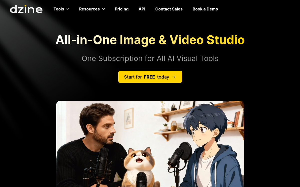Dzine website preview