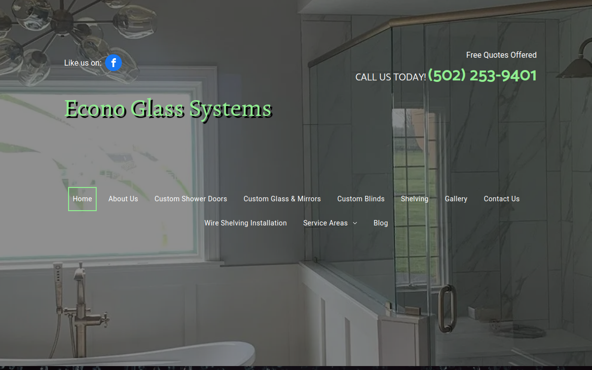 Econo Glass Systems website screenshot