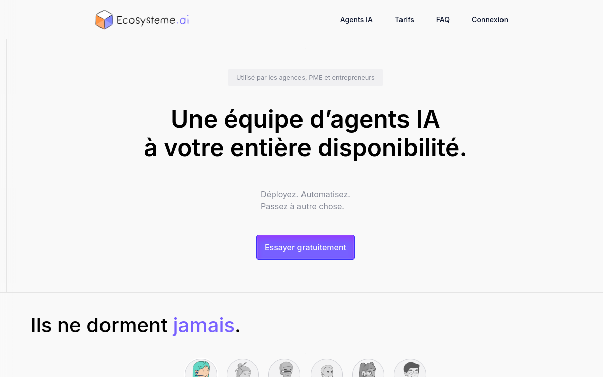Screenshot von Ecosysteme.ai