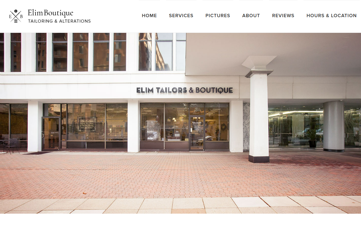 Elim Boutique and Rosslyn Tailoring website screenshot