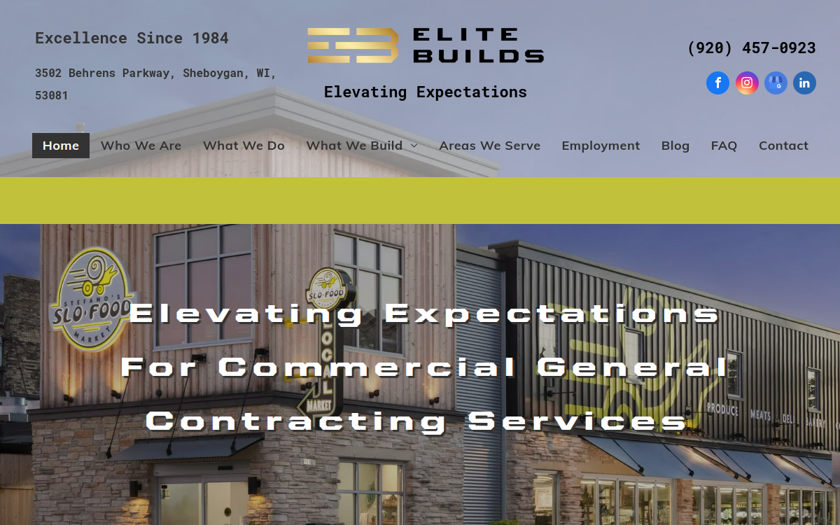 Elite Builds, Inc. website screenshot