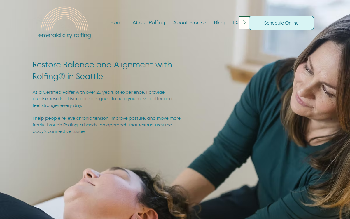 Emerald City Rolfing website screenshot