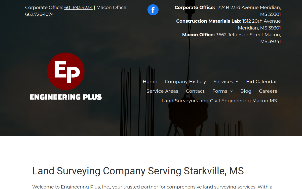 Engineering Plus, Inc. website screenshot