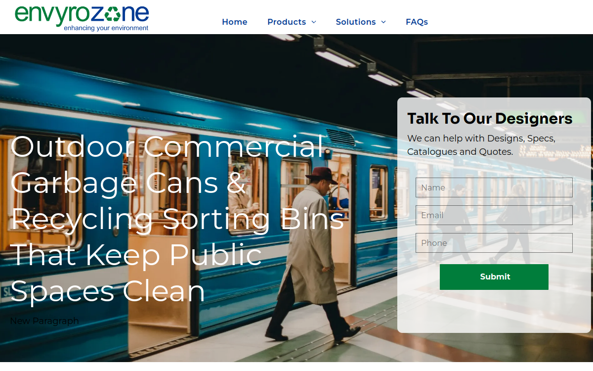 Envyrozone website screenshot