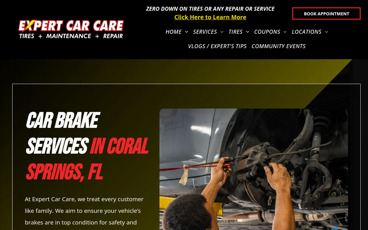 Expert Car Care website screenshot