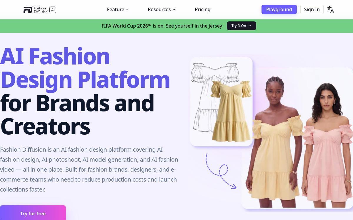 Screenshot von Fashion Diffusion AI