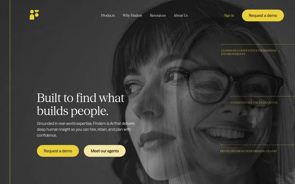 Findem website preview