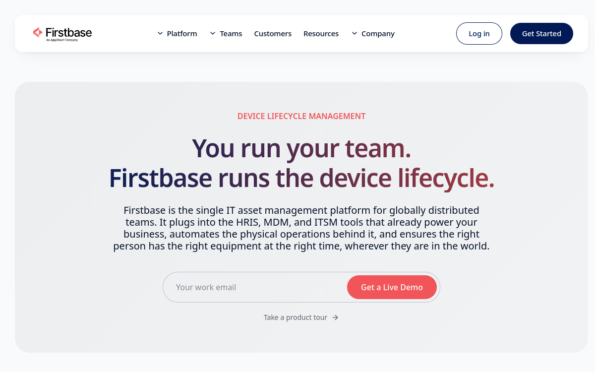 Firstbase interface screenshot