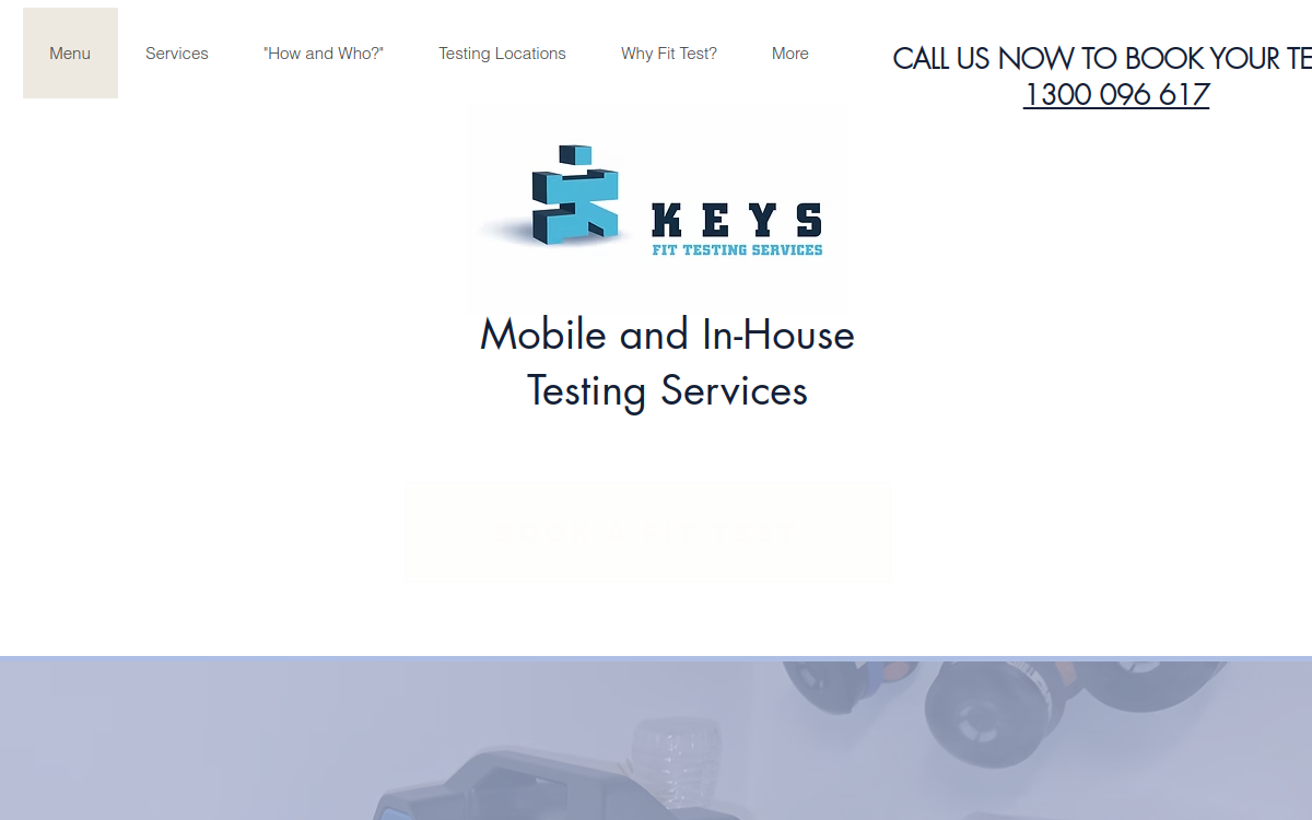 Keys Fit Testing Services website screenshot
