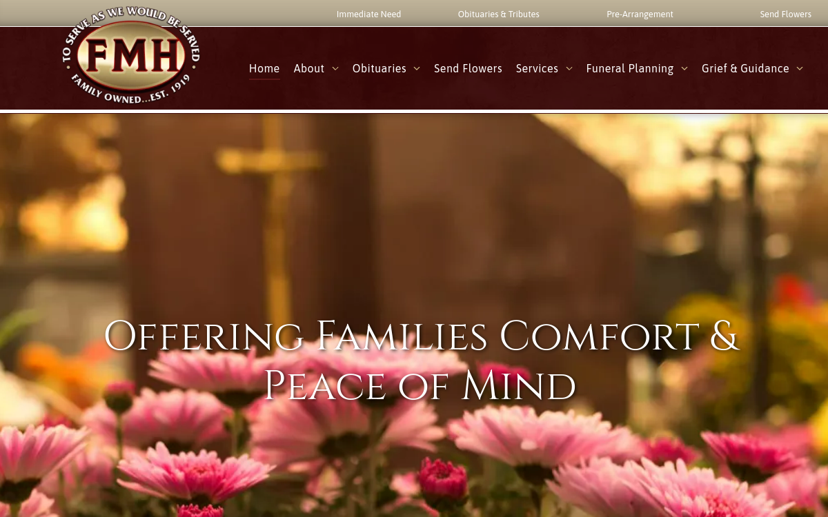 Flynn Memorial Home website screenshot