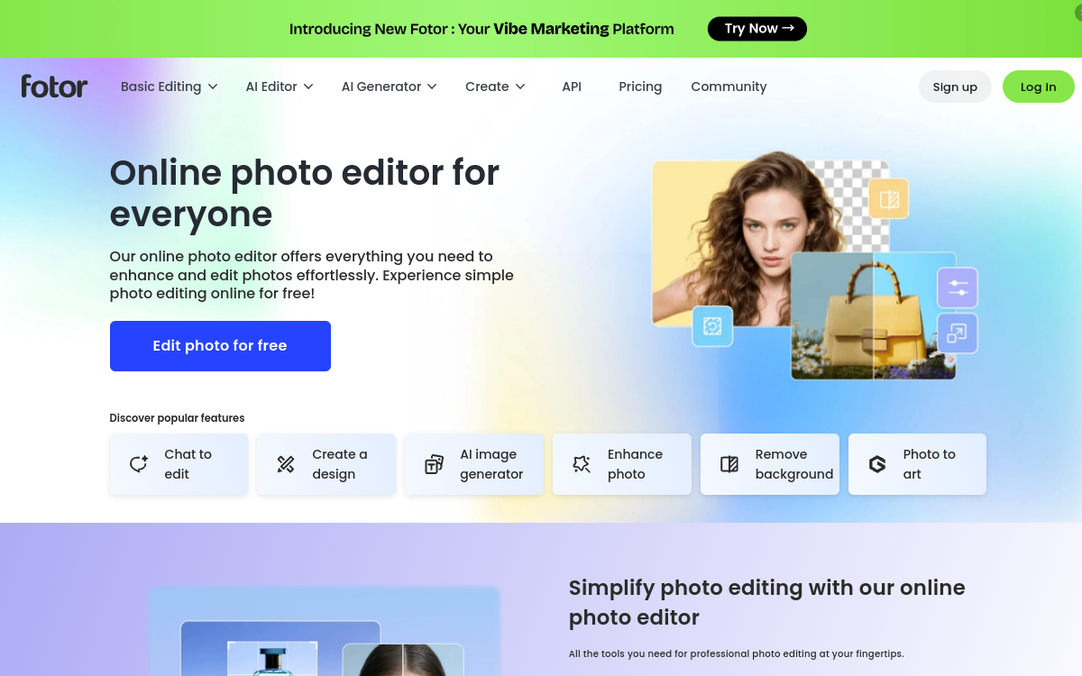 Fotor website preview