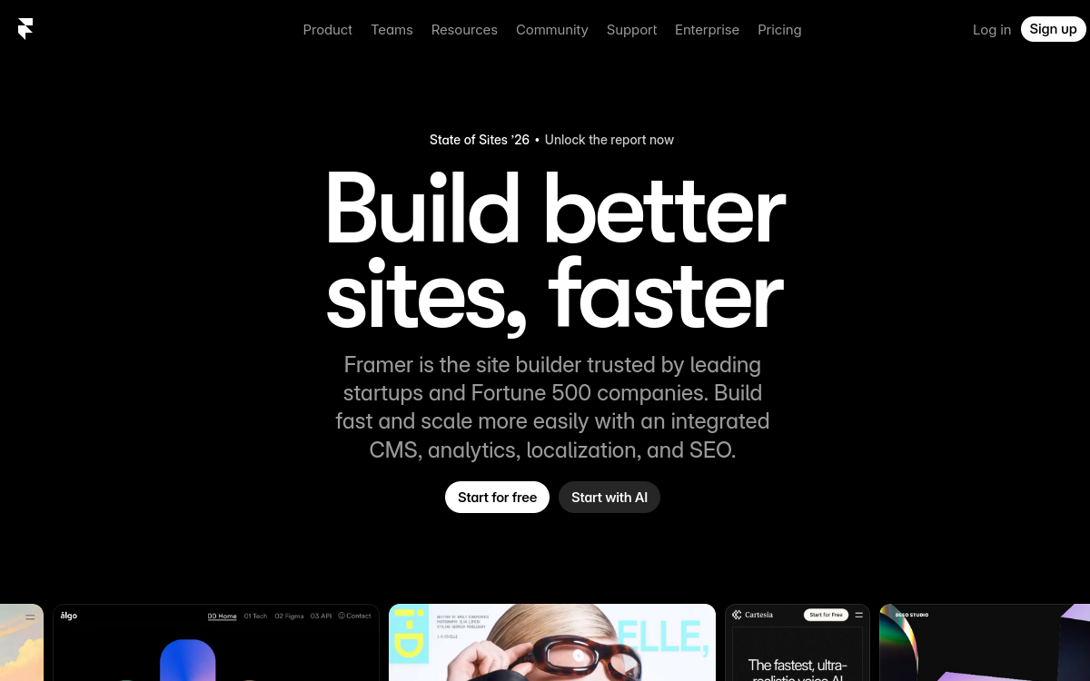 Framer AI website preview