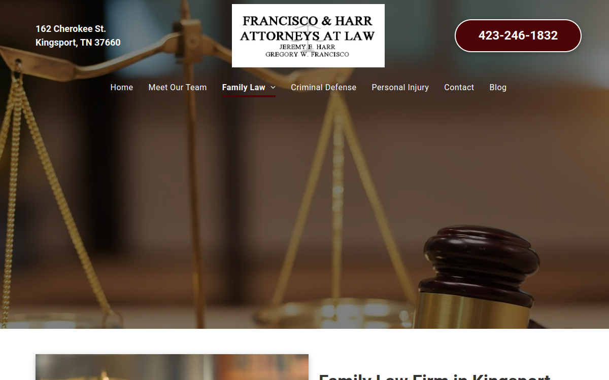 Francisco & Harr website screenshot