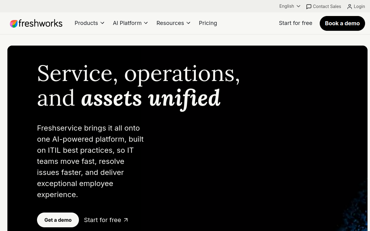 Freshservice interface screenshot