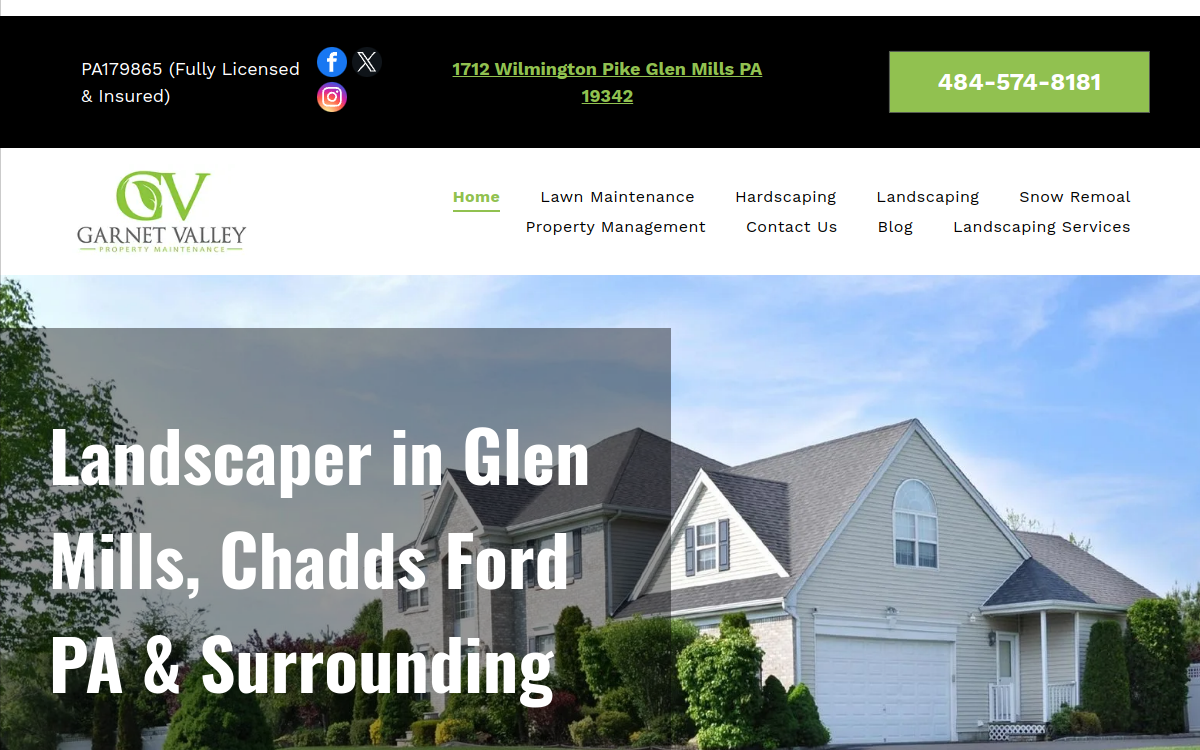 Garnet Valley Property website screenshot