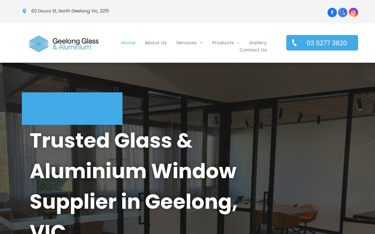 Geelong Glass And Aluminium Pty Ltd website screenshot