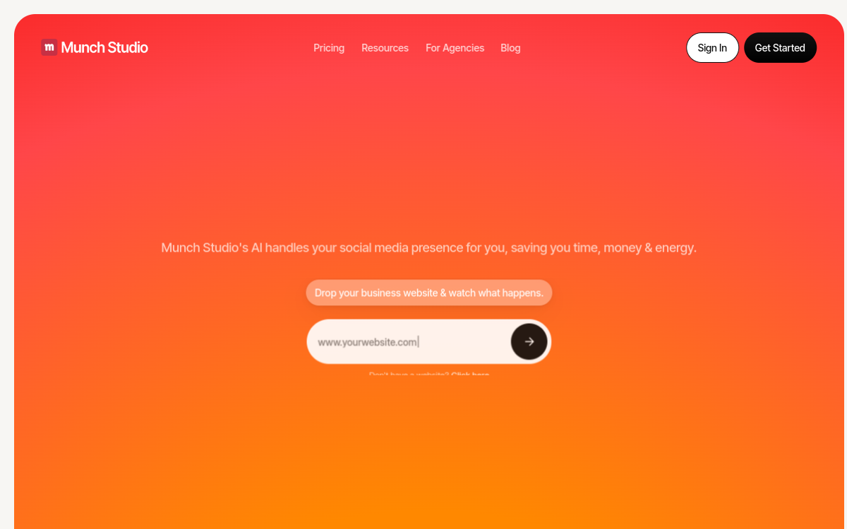 Munch website preview
