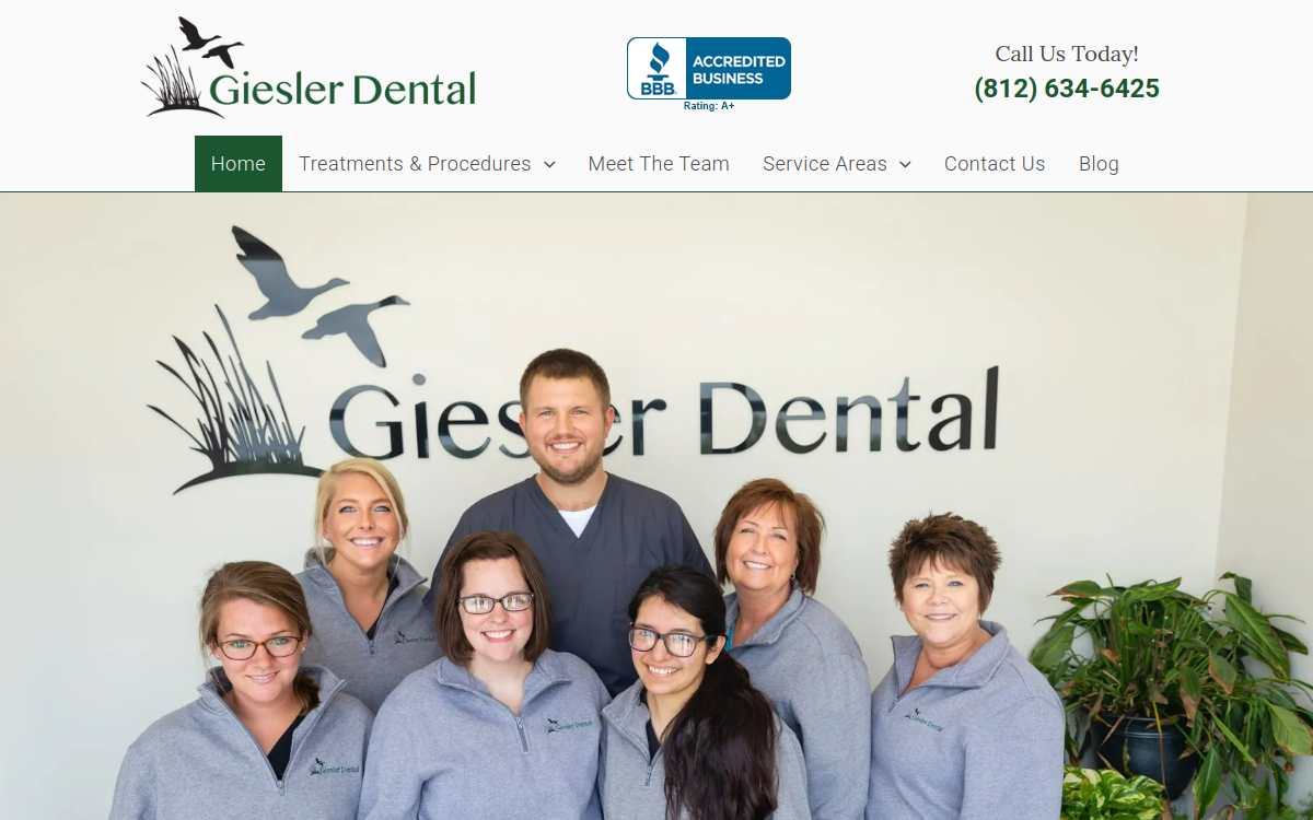 Giesler Dental website screenshot