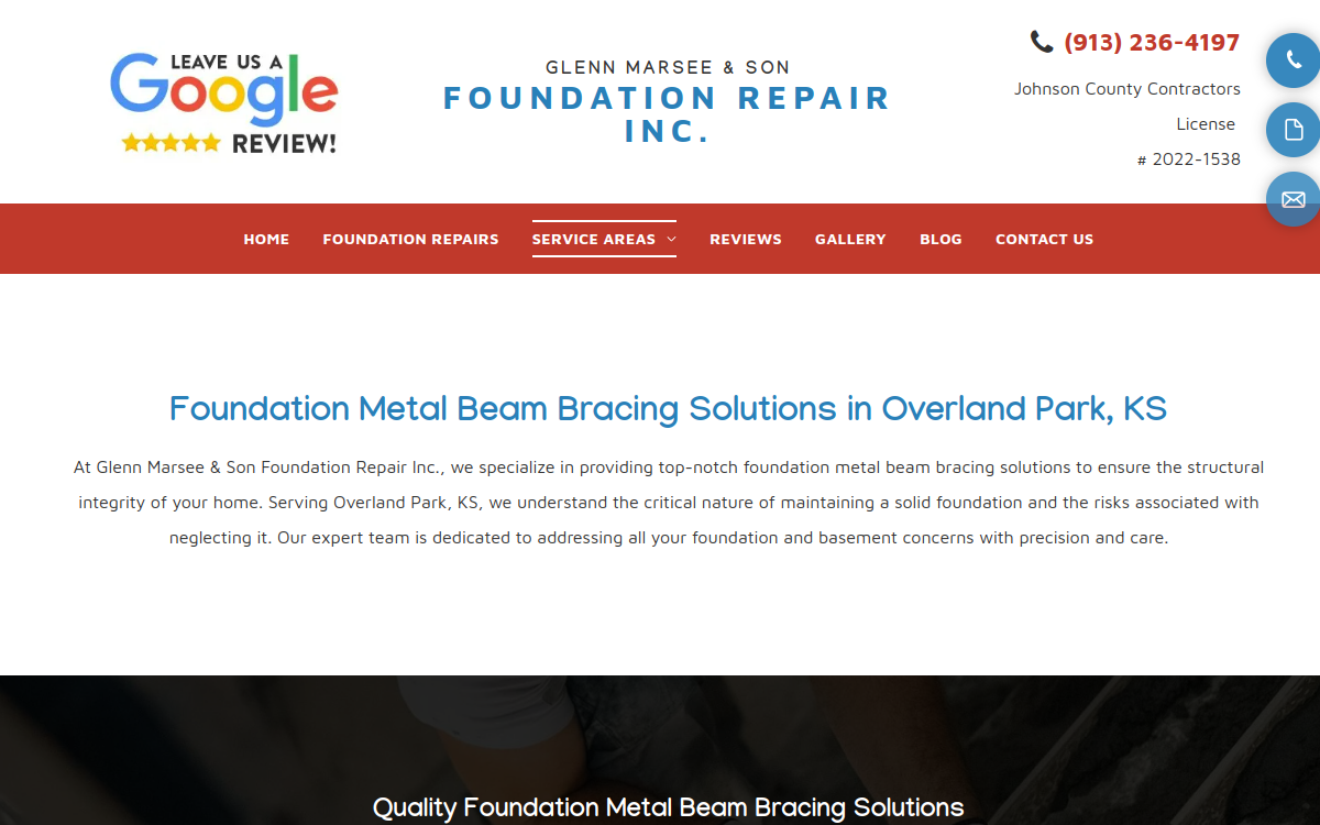 Marsee Glenn & Son Foundation Repair website screenshot