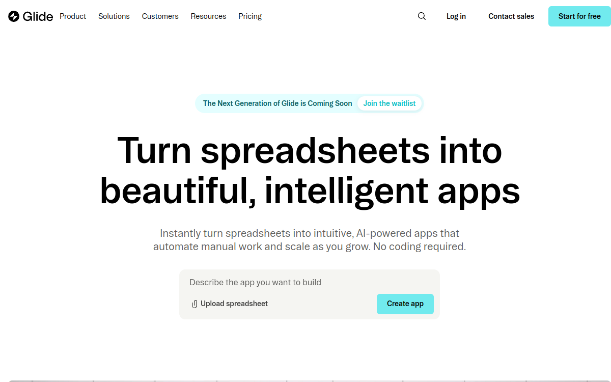 Glide website preview