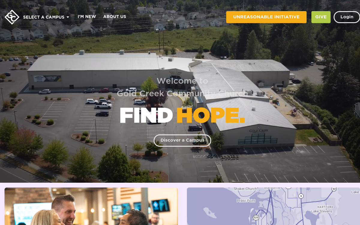 Gold Creek Community Church website screenshot
