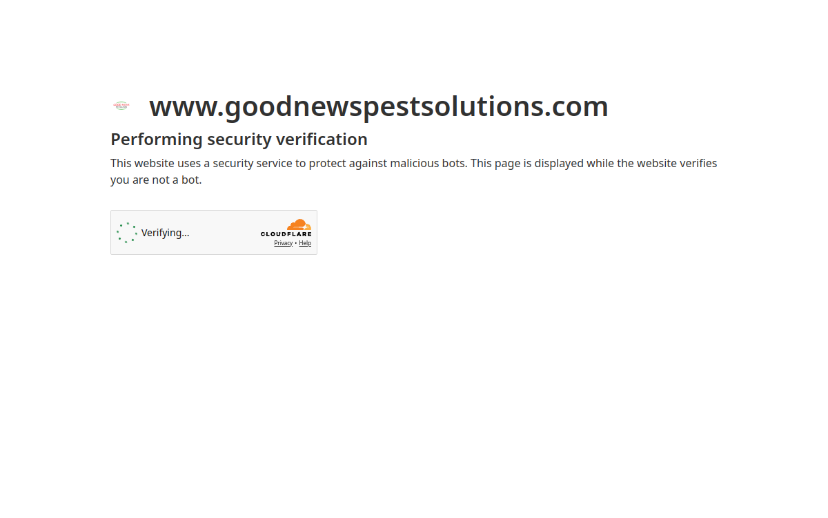 Good News Pest Solutions website screenshot