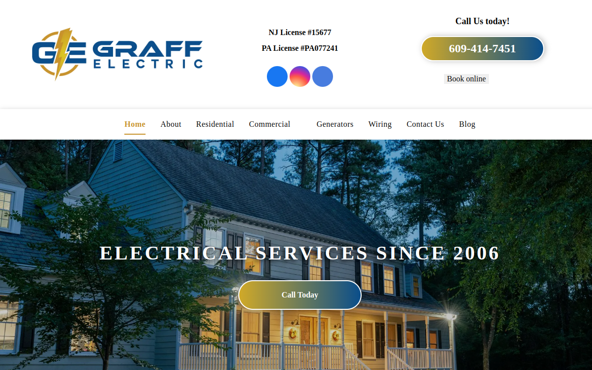 Graff Electric LLC website screenshot