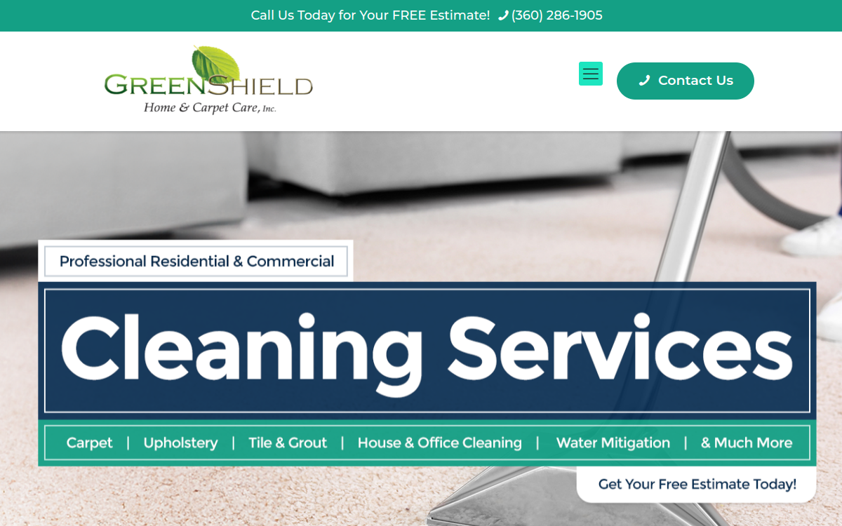 Greenshield Home and Carpet Care Inc website screenshot