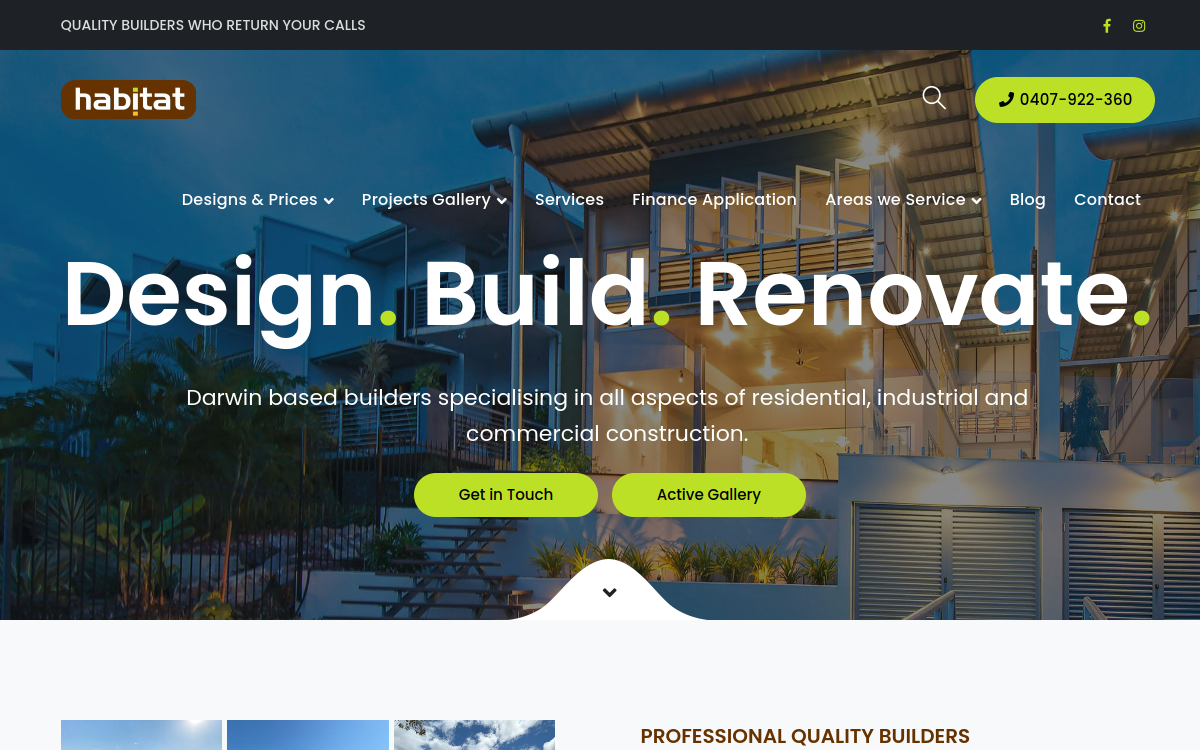 Habitat NT website screenshot