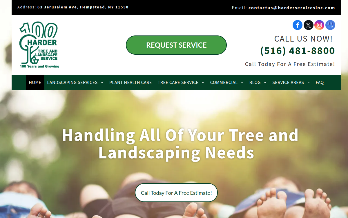 Harder Tree and Landscape Service website screenshot