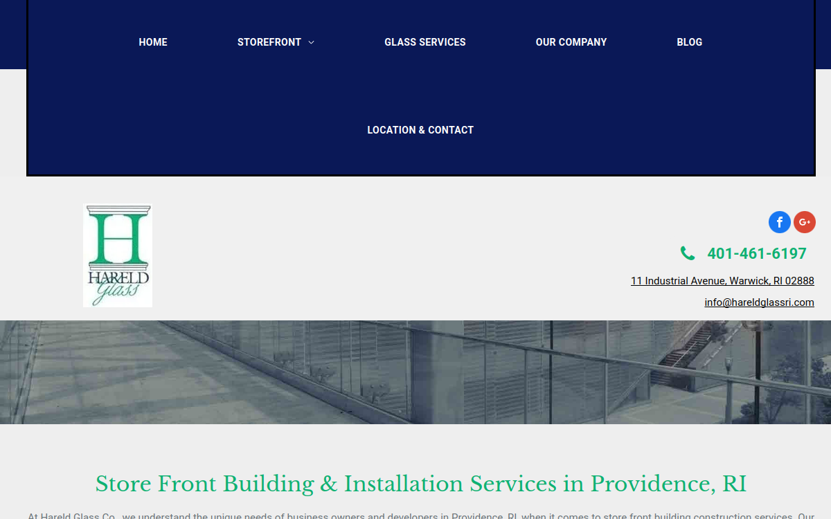 Hareld Glass website screenshot