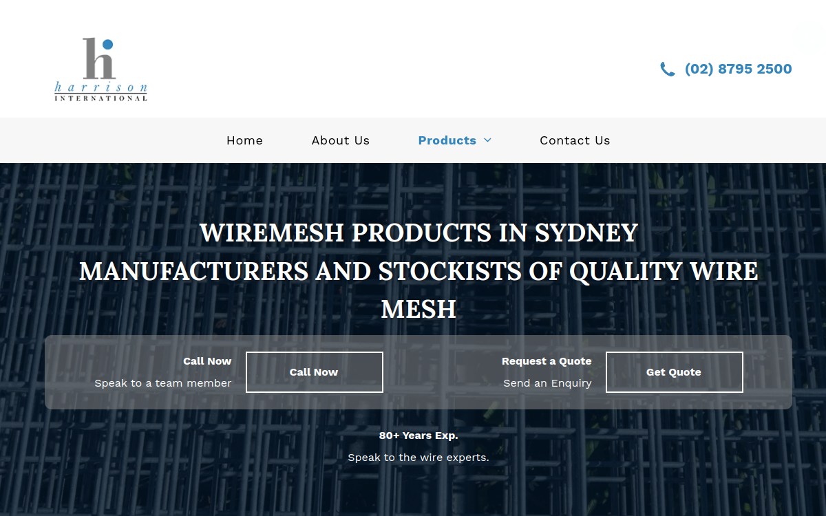 Harrison International PTY Ltd website screenshot