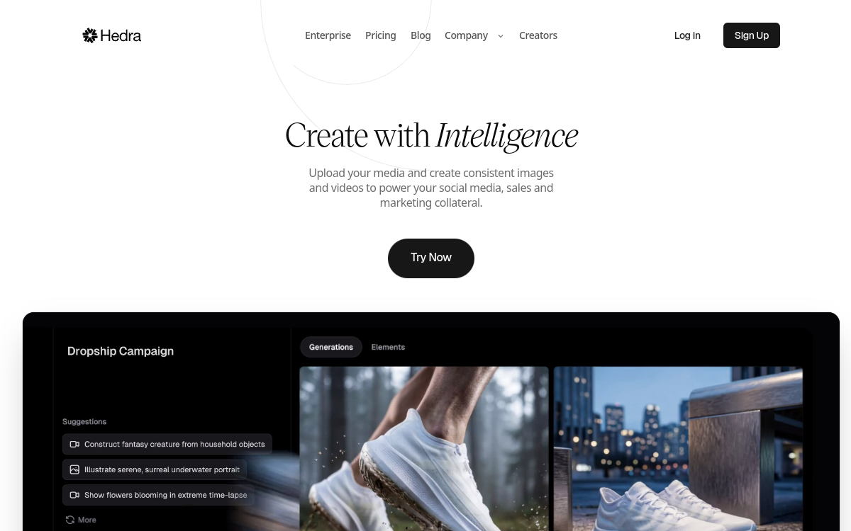 Hedra website preview