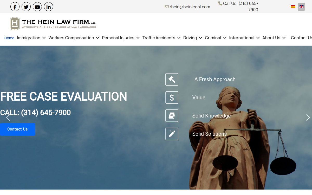 The Hein Law Firm, L.C. website screenshot