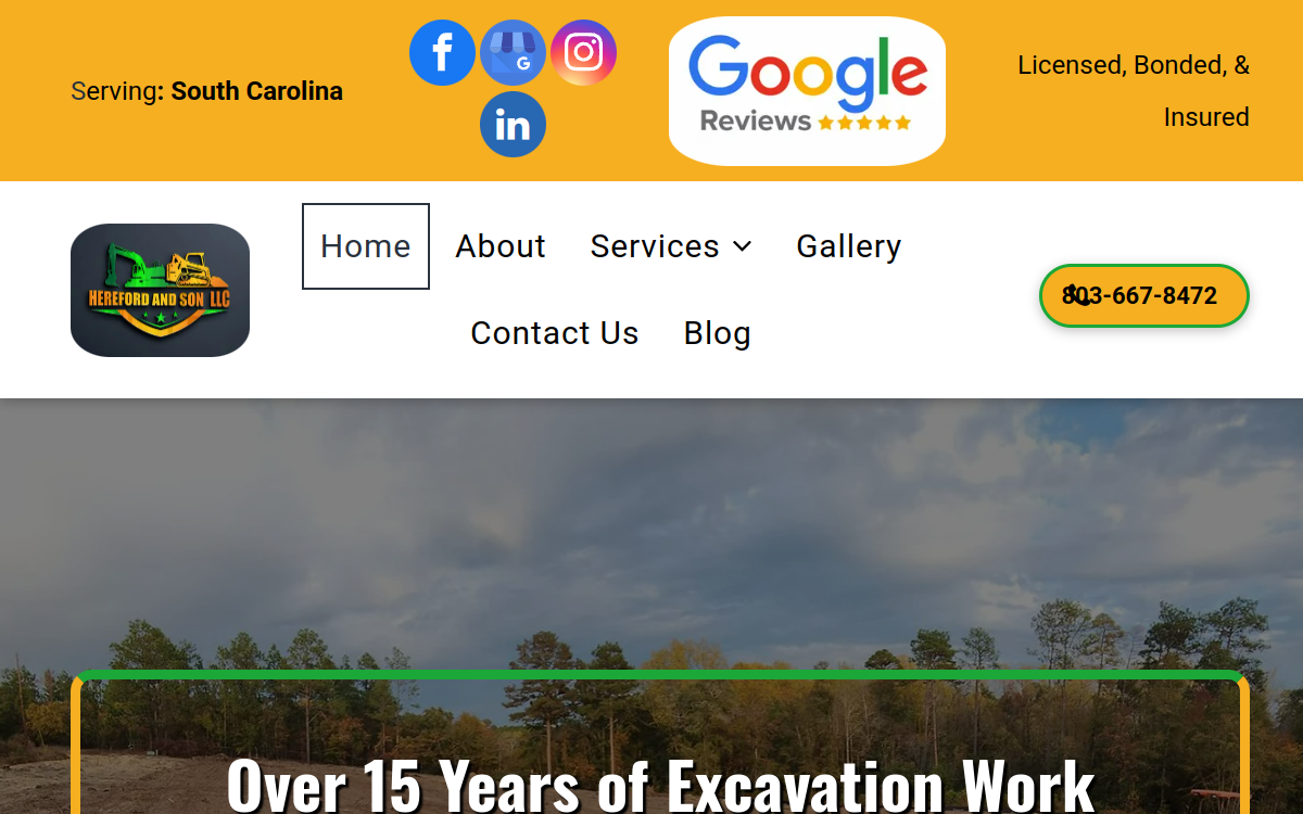 Hereford and Son LLC website screenshot