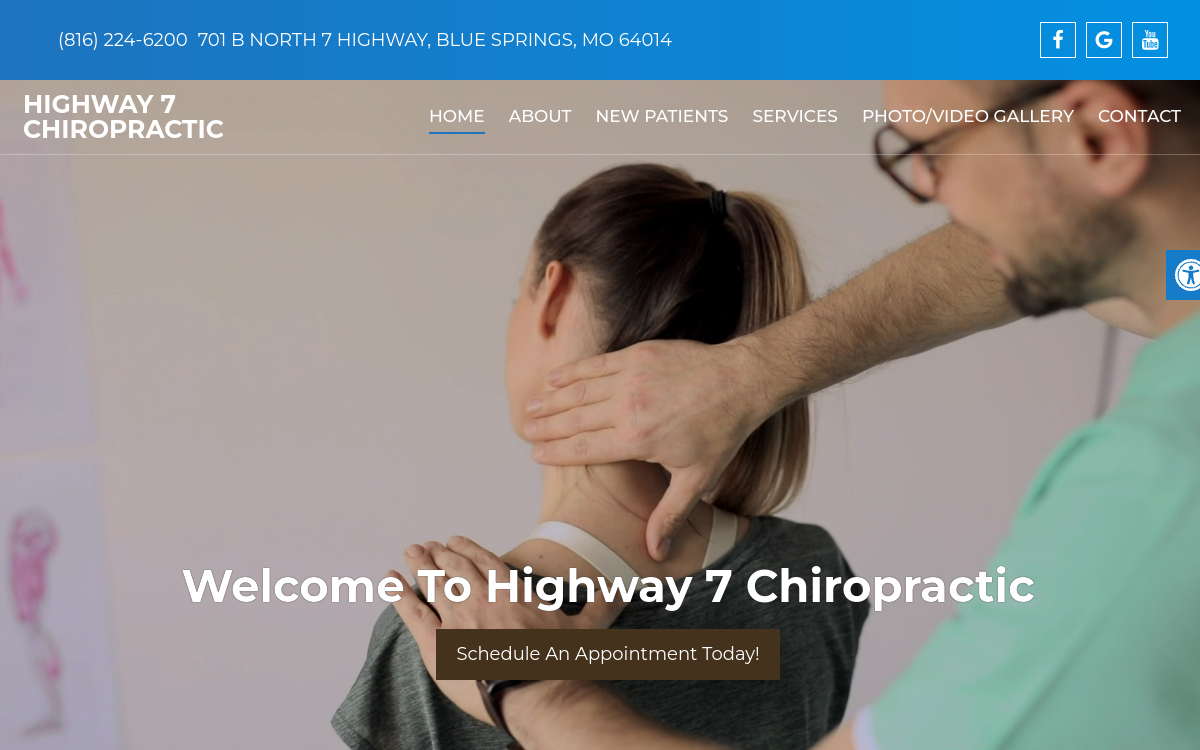 Highway 7 Chiropractic website screenshot
